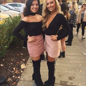 Faux suede skirt